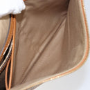 MCM Logogram Vicetos Clutch Bag PVC Leather Brown Gold Auth am9180-11