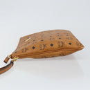 MCM Logogram Vicetos Clutch Bag PVC Leather Brown Gold Auth am9180-4