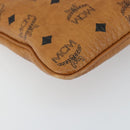 MCM Logogram Vicetos Clutch Bag PVC Leather Brown Gold Auth am9180-14