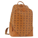 MCM Logogram Vicetos Backpack PVC Leather Brown Gold Auth am9181-1