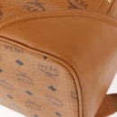 MCM Logogram Vicetos Backpack PVC Leather Brown Gold Auth am9181-13