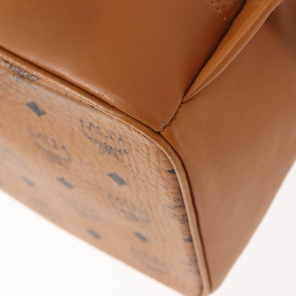 MCM Logogram Vicetos Backpack PVC Leather Brown Gold Auth am9181