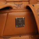MCM Logogram Vicetos Backpack PVC Leather Brown Gold Auth am9181-16