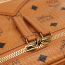 MCM Logogram Vicetos Backpack PVC Leather Brown Gold Auth am9181-17