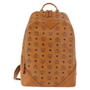 MCM Logogram Vicetos Backpack PVC Leather Brown Gold Auth am9181-2