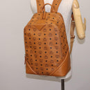 MCM Logogram Vicetos Backpack PVC Leather Brown Gold Auth am9181-24