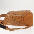 MCM Logogram Vicetos Backpack PVC Leather Brown Gold Auth am9181-5