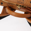 MCM Logogram Vicetos Backpack PVC Leather Brown Gold Auth am9181-7