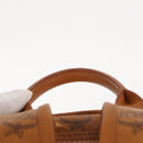 MCM Logogram Vicetos Backpack PVC Leather Brown Gold Auth am9181-8