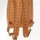 MCM Logogram Vicetos Backpack PVC Leather Brown Gold Auth am9181-9