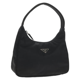 PRADA Hand Bag Nylon Black Silver Auth am9186V