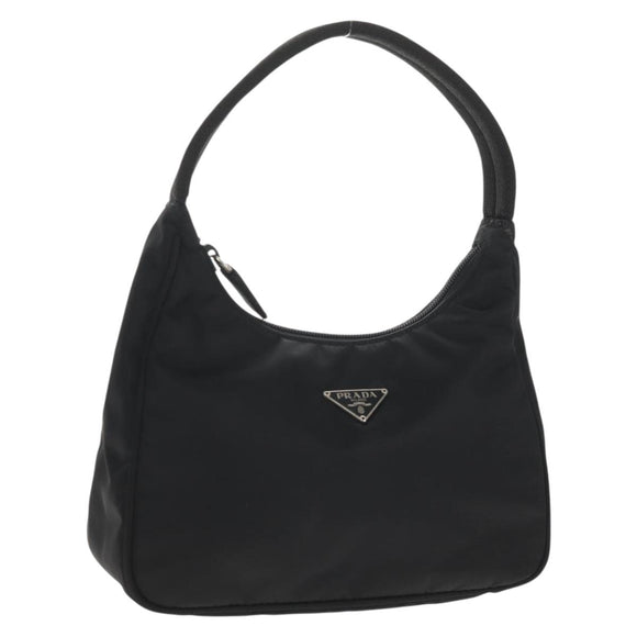 PRADA Hand Bag Nylon Black Silver Auth am9186V