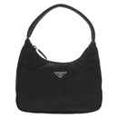 PRADA Hand Bag Nylon Black Silver Auth am9186V-13
