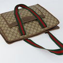 GUCCI GG Supreme Web Sherry Line Tote Bag PVC Beige Red 89 02 997 Auth am9191-6