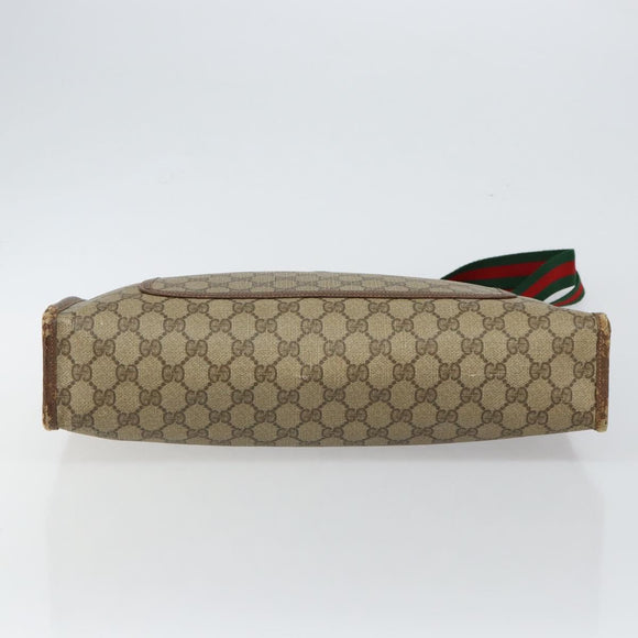 GUCCI GG Supreme Web Sherry Line Tote Bag PVC Beige Red 89 02 997 Auth am9191