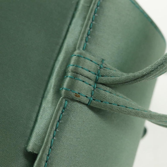 GUCCI Horsebit Backpack Satin Turquoise Blue Gold 005 781 0316 Auth am9199A