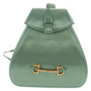 GUCCI Horsebit Backpack Satin Turquoise Blue Gold 005 781 0316 Auth am9199A-13