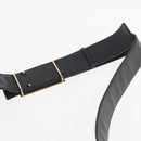 Chloe Bailey Hand Bag Leather 2way Black Beige gold Auth am9201-15