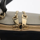 Chloe Bailey Hand Bag Leather 2way Black Beige gold Auth am9201-20