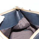 Chloe Bailey Hand Bag Leather 2way Black Beige gold Auth am9201-23