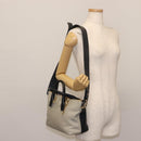 Chloe Bailey Hand Bag Leather 2way Black Beige gold Auth am9201-26
