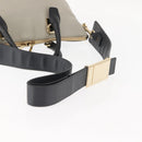 Chloe Bailey Hand Bag Leather 2way Black Beige gold Auth am9201-9