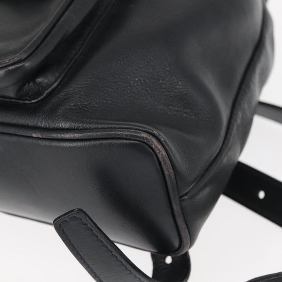 GUCCI Bamboo Backpack Leather Navy Gold 003 58 0030 Auth am9202