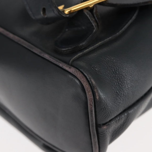 GUCCI Bamboo Backpack Leather Navy Gold 003 58 0030 Auth am9202