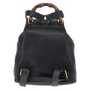 GUCCI Bamboo Backpack Leather Navy Gold 003 58 0030 Auth am9202-2