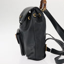 GUCCI Bamboo Backpack Leather Navy Gold 003 58 0030 Auth am9202-3
