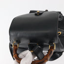 GUCCI Bamboo Backpack Leather Navy Gold 003 58 0030 Auth am9202-6