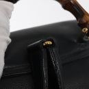 GUCCI Bamboo Backpack Leather Navy Gold 003 58 0030 Auth am9202-8