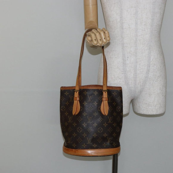 LOUIS VUITTON Monogram Bucket PM Shoulder Bag M42238 LV Auth am9204