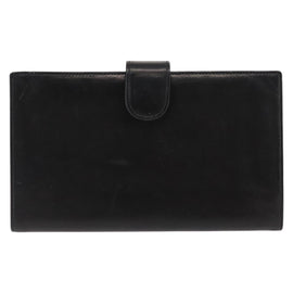 CHANEL Long Wallet Lamb Skin Black CC Auth am9206 - 0