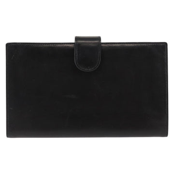CHANEL Long Wallet Lamb Skin Black CC Auth am9206 - 0