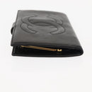 CHANEL Long Wallet Lamb Skin Black CC Auth am9206-4