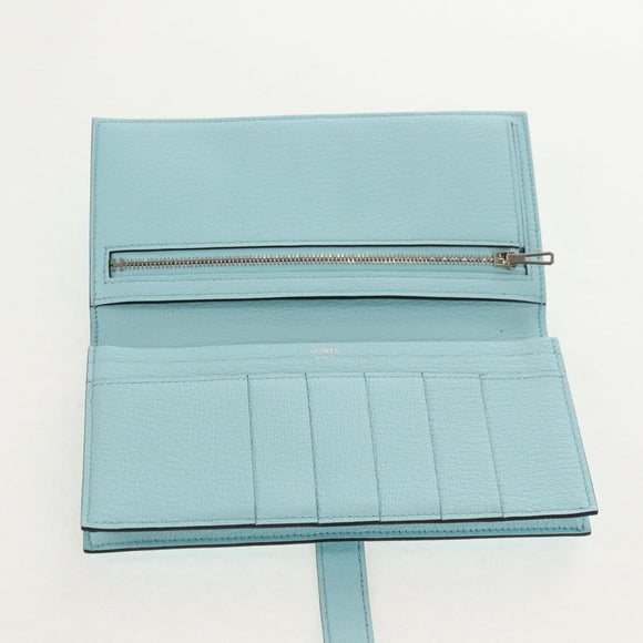 HERMES Bane Souffle Wallet Shave Light Blue Auth am9208SM