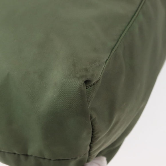 PRADA Tote Bag Nylon Khaki Gold Auth am9209