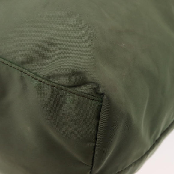 PRADA Tote Bag Nylon Khaki Gold Auth am9209