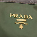 PRADA Tote Bag Nylon Khaki Gold Auth am9209-17