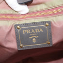 PRADA Tote Bag Nylon Khaki Gold Auth am9209-10