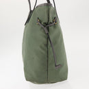 PRADA Tote Bag Nylon Khaki Gold Auth am9209-3