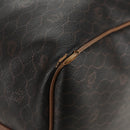 Christian Dior Honeycomb Canvas Boston Bag PVC Black Gold Auth am9211-15