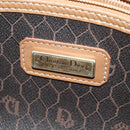 Christian Dior Honeycomb Canvas Boston Bag PVC Black Gold Auth am9211-19
