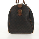 Christian Dior Honeycomb Canvas Boston Bag PVC Black Gold Auth am9211-4