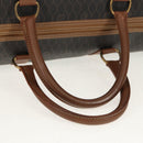 Christian Dior Honeycomb Canvas Boston Bag PVC Black Gold Auth am9211-8