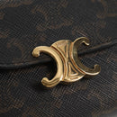 CELINE Triomphe Compact Wallet PVC Black Auth am9212M-17