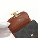 CELINE Triomphe Compact Wallet PVC Black Auth am9212M-8