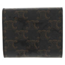 CELINE Triomphe Compact Wallet PVC Black Auth am9212M-2