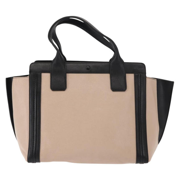 Chloe Alison Tote Bag Leather Pink Black Auth am9218